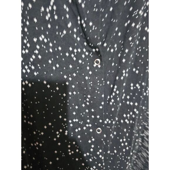 Kickee Bamboo Nursing Gown Snap Front/Back Hospital Gown Black Stars XL (871) - Picture 3 of 6